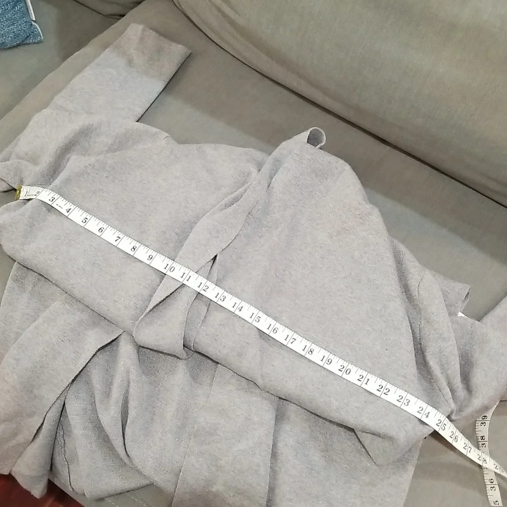 Max Sport Women Maxi Open Front Cardigan  Size L Gray Heather Abalone - Picture 12 of 12